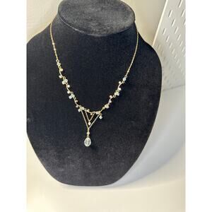 Cookie Lee Gold And Crystal Necklace